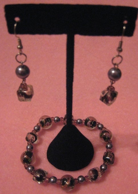 Rose Glass Bracelet Set