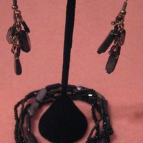 Black & Gray Glass Bracelet Set