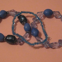 Teal Acrylic Stretch Bracelets