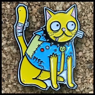 Vest cat ( orange ) enamel pin 158o