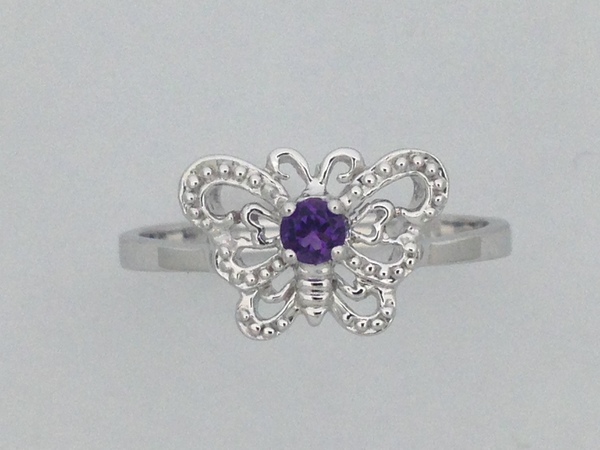 Natural Amethyst "BUTTERFLY" Ring 925 Sterling Silver