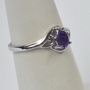 Pear Shape Natural Amethyst Ring 925 Sterling Silver-1