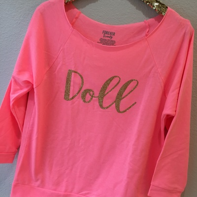 Neon pink doll top