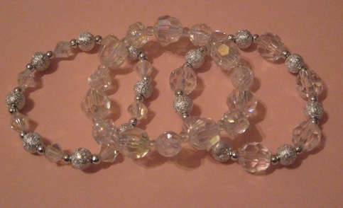 Silvered Acrylic Stretch Bracelets