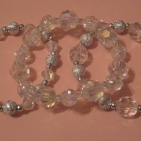 Silvered Acrylic Stretch Bracelets