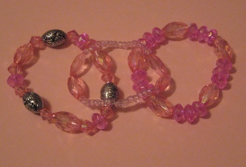 Hot Pink Acrylic Stretch Bracelets