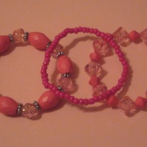Hot Pink Acrylic Stretch Bracelets