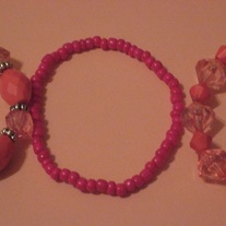 Hot Pink Acrylic Stretch Bracelets
