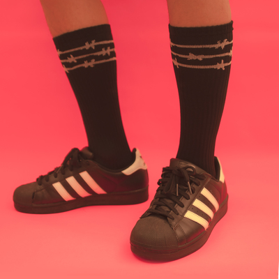 BARBED WIRE FUCK ME SOCKS BLACK