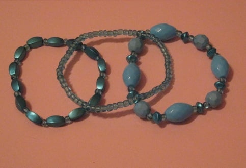 Teals Acrylic Stretch Bracelets