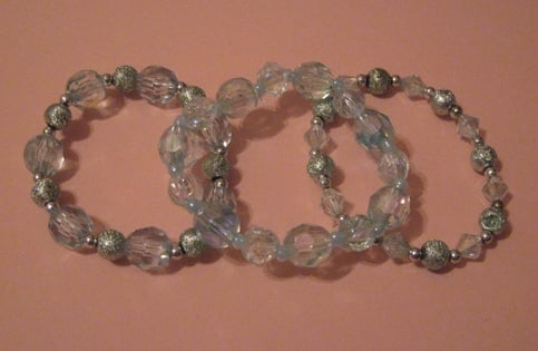 Sky Blue Acrylic Stretch Bracelets