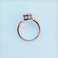 Stunning Round Cut Solitaire Ring with side Stones - Silver-plated Ring - Rosegold Ring - Wedding - Gift for her - Anniversary Ring - Thumbnail 2