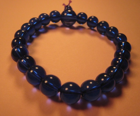 Dark Blue Stretchy Glass Bracelet