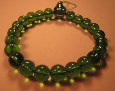 Green Stretchy Glass Bracelet