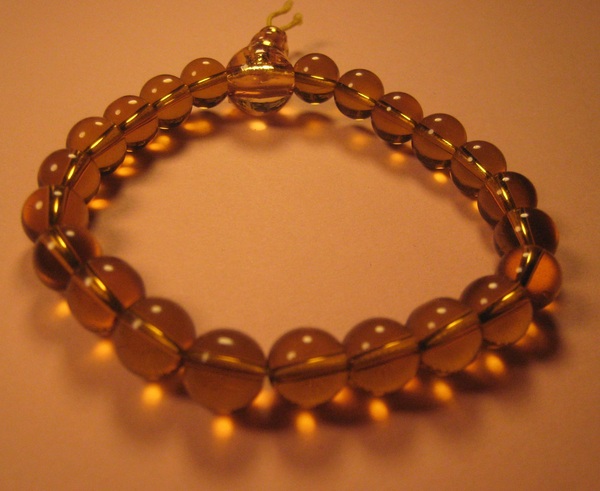 Brown Stretchy Glass Bracelet