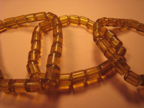 Stretchy Brown Tubes Glass Bracelet