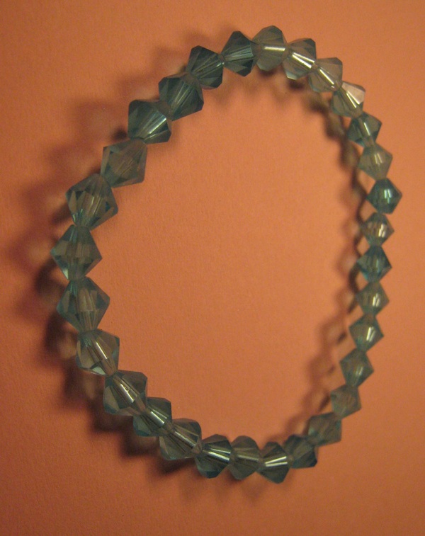 Stretchy Teal Glass Crystal Bracelet