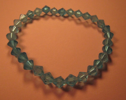 Stretchy Teal Glass Crystal Bracelet