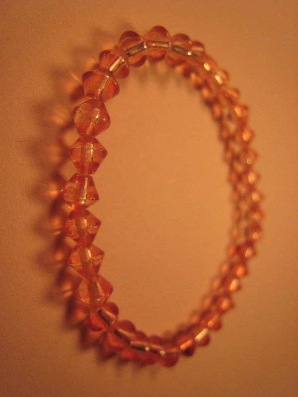 Stretchy Orange Glass Crystal Bracelet