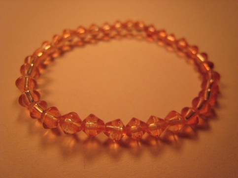 Stretchy Orange Glass Crystal Bracelet