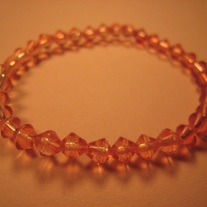 Stretchy Orange Glass Crystal Bracelet