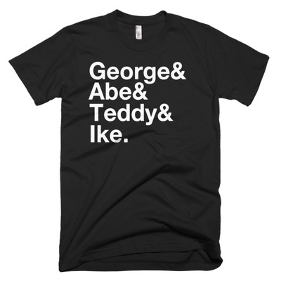 George & abe & teddy & ike (president's ampersand) short sleeve men's t-shirt - Thumbnail 1