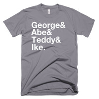 George & Abe & Teddy & Ike (President's Ampersand) Short sleeve men's t-shirt - Thumbnail 4