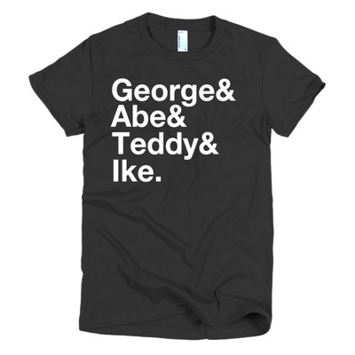 George & abe & teddy & ike (president's ampersand) short sleeve women's t-shirt - Thumbnail 2