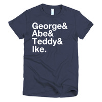 George & Abe & Teddy & Ike (President's Ampersand) Short sleeve women's t-shirt - Thumbnail 2