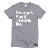 George & Abe & Teddy & Ike (President's Ampersand) Short sleeve women's t-shirt - Thumbnail 4