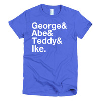 George & Abe & Teddy & Ike (President's Ampersand) Short sleeve women's t-shirt - Thumbnail 6