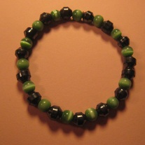 Green Cat's Eye & Hemalyke Bracelet