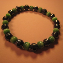 Green Cat's Eye & Hemalyke Bracelet
