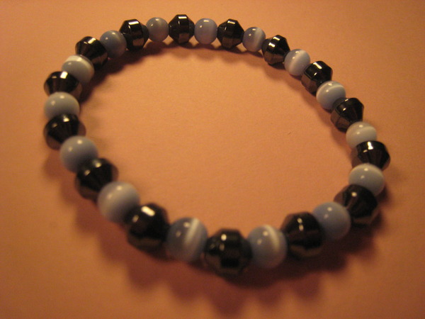 Lt Blue Cat's Eye & Hemalyke Bracelet