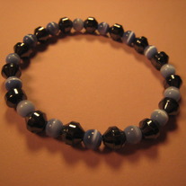 Dk Blue Cat's Eye & Hemalyke Bracelet