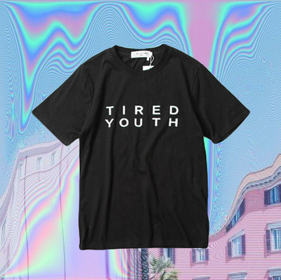 TIRED YOUTH T SHIRT IN BLACK