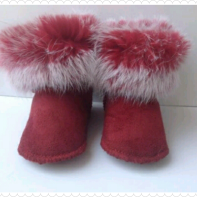 Red wine baby boots 