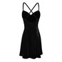 Black Velvet Underwire Bustier Skater Dress-3