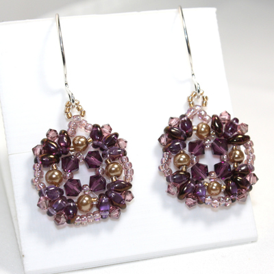 Passionate purple crystal earrings - Thumbnail 4
