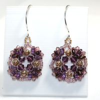 Passionate Purple Crystal Earrings - Thumbnail 3