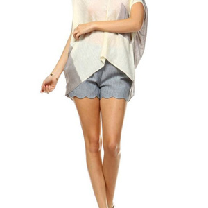 Colorblock V Neck Tunic With Contrast Pocket