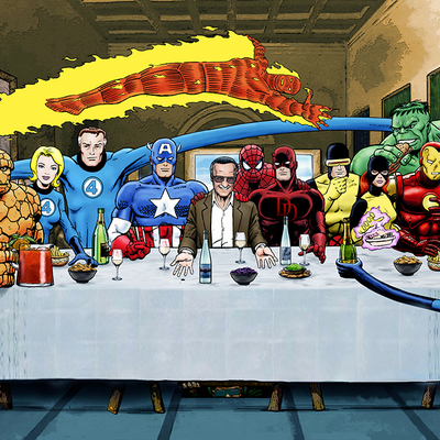 Stan lee's super supper - mounted canvas wrap
