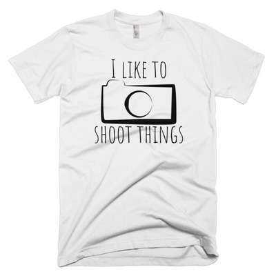 I like to shoot things short sleeve men's t-shirt