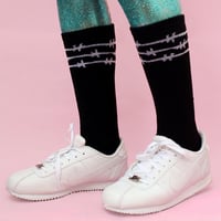 BARBED WIRE FUCK ME SOCKS BLACK - Thumbnail 1