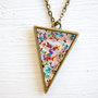 Real Pressed Flower and Resin Necklace in Party Mix (Reds, Oranges, Yellows, Greens, Blues, Purples, and Pinks Mix)-2