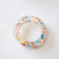 Real Pressed Flower and Resin Ring in Party Mix - Thumbnail 3