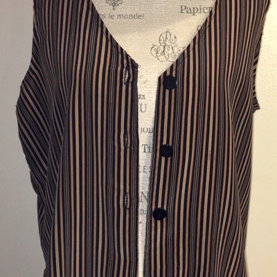 Striped long vest