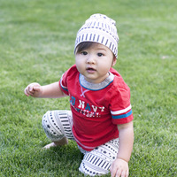 organic cotton leggings in 'shapes' in white and black - Thumbnail 3