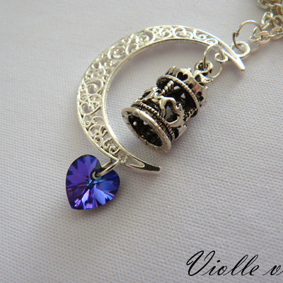 Moon and carosel necklace