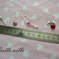 Heart and bow earrings - Thumbnail 1